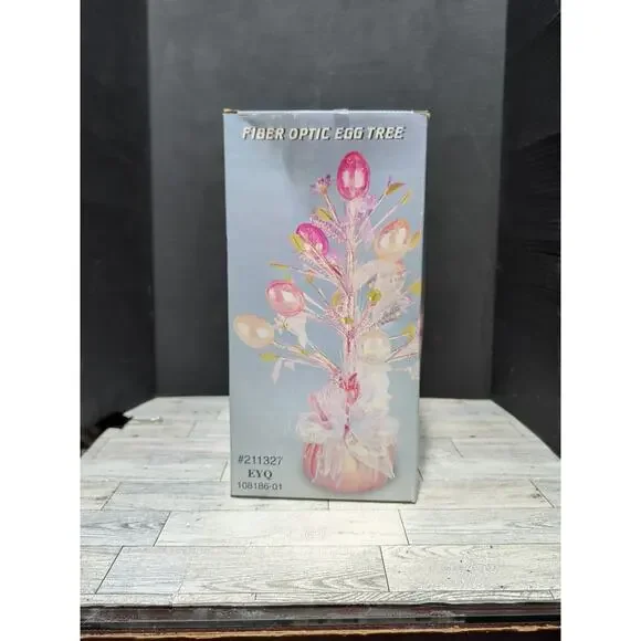 Vintage Colorful Fiber Optic Lighted Pastel Easter Egg Tree Spring Easter Decor - Picture 5 of 5